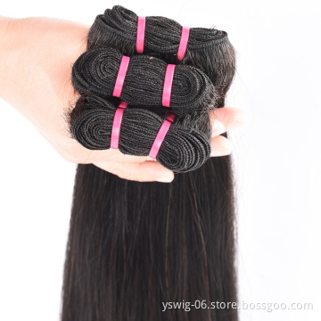 12A Double Drawn Human Hair Weave Bundles Brazilian Virgin Remy Human Hair Double Weft Extension For Black Women